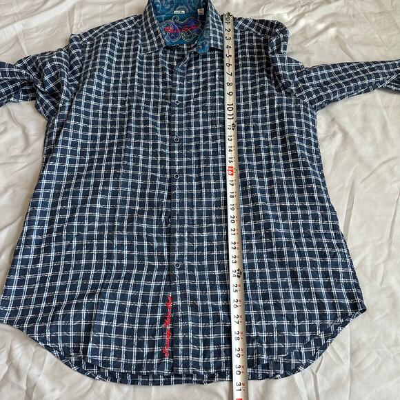 Robert Graham Navy/White Gingham, Long Sleeve, Classic Fit, Button Down - L - Picture 6 of 8